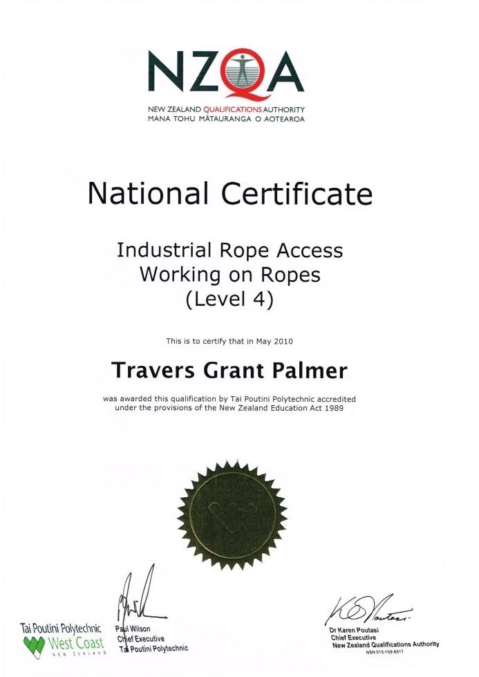 Industrial Rope Access Certificate